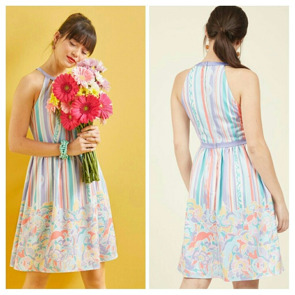 Modcloth Behold the Blogger Pastel Dress Size XL - Picture 1 of 4